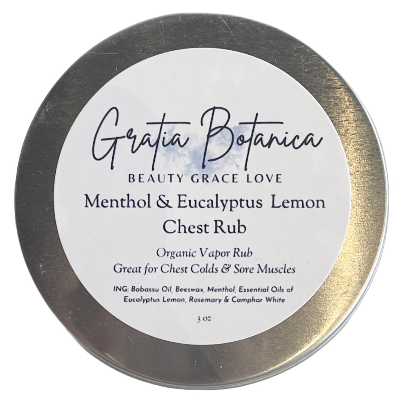 Menthol Eucalyptus Chest Rub Gratia Botanica